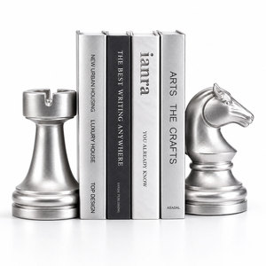Heavy Metal Bookends with Custom Engraved Logo | Zinc Alloy Die Cast | Corporate Gift & <b>Library</b> Supply Wholesale - Product Image 3