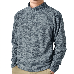 Pull à col roulé pour homme, sweat-shirt en tricot, coupe classique, couleur unie, respirant, polyester, vêtements décontractés d'automne - Product Image 3