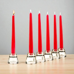 Velas Cónicas Rojas Premium – Set al por Mayor Ideal para Bodas, Hoteles, Restaurantes - Product Image 3