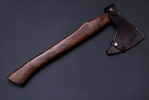 Hacha de Acero de Damasco Hecha a Mano por PERKIN STEEL INDUSTRIES, Mango de Madera, 25 Pulgadas de Longitud Total, Garantía de 3 Años, Uso en Supervivencia y Bricolaje - Product Image 4