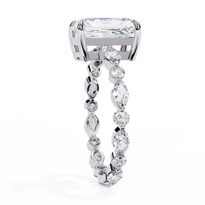 Aries Jewel Full Band Lab Grown Diamond <b>Set</b> 2.5CT Emerald Cut IGI Certi 14K Solid <b>Gold</b> <b>Ring</b> Engagement Wedding Anniversary <b>Rings</b> - Product Image 6