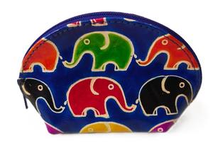 Pochette cosmétique semi-circulaire carrée en cuir artisanal imprimé Lowell pour souvenir - Product Image 2