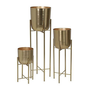 Pot de fleurs en métal scandinave moderne avec support, pot de fleurs minimaliste pour l'intérieur, décoration pour salon, balcon - Product Image 3