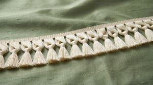 Ribete decorativo de algodón blanco con flecos de borlas, hecho a mano, con borde de hilo de alpaca y diseño de cebolla, para cortinas, cojines, prendas de vestir y tapicería. - Product Image 4