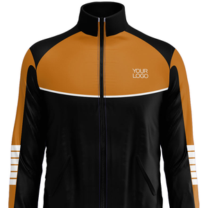 Survêtement rayé personnalisé coupe classique, veste de survêtement à manches longues, haut sportif athlétique zippé - Product Image 4