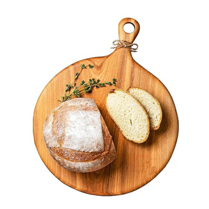 Planche à découper de luxe ronde en marbre blanc et bois d'acacia, design assemblé, plateau de service artisanal pour fromages, viandes et charcuteries - Product Image 6