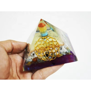 Crystal Orgone Pyramid <b>Chakra</b> Bounded Point Life Feng Shui Style Handpolished Durable Gemstone Mascot Meditation Business Gift - Product Image 2