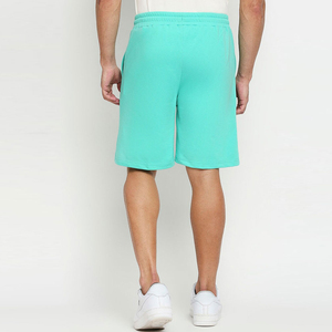 Shorts Bermuda en Coton Uni pour Homme, Respirants, avec Cordon de Serrage à la Taille, Poches, Coupe Décontractée Tricotée, Taille Mi-Haute, Bleu Clair - Product Image 3