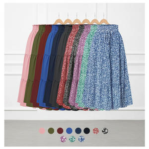 Jupes en jean pour femmes en gros, jupe décontractée en coton, vêtements à séchage rapide, jupe longue unie teinte pour femme, mode estivale - Product Image 2