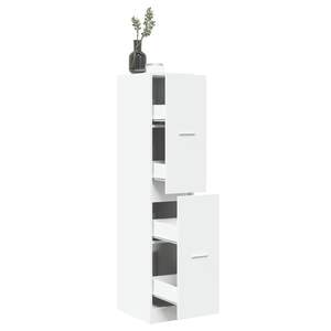 Armoire d'apothicaire de taille moyenne en bois d'ingénierie blanc pour salon - Product Image 1