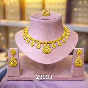 ชุดเครื่องประดับ MOLL JEWELLERS สไตล์อินเดียทันสมัย ชุบทอง 24K ประดับเพชรซิคอนรูปดอกไม้ สร้อยคอพร้อมต่างหู สำหรับผู้หญิง เหมาะสำหรับงานหมั้น งานแต่งงาน และงานปาร์ตี้ - Product Image 6