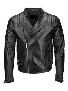 Chaqueta de Cuero Negra para Hombre, Estilo Urbano, de Cuero Vegetal, Resistente al Viento y Ecológica - Product Image 1
