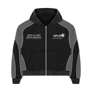 Custom Men <b>Tracksuit</b> Set Zip Up Hoodie Jogger Set Color Block Sportswear Casual Sweat Suit OEM ODM Private Label - Product Image 6