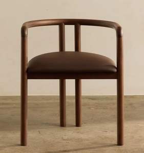 Chaise de salle à manger en teck écologique haut de gamme avec dossier incurvé, mobilier moderne pour appartement et restaurant - Product Image 2