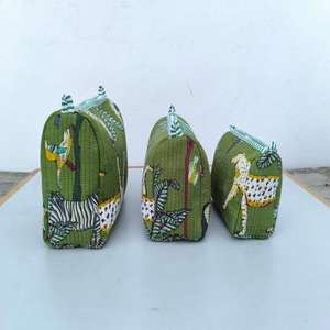 2026 New Green Cosmetic Cotton <b>Bag</b> Set Multi Functional <b>Toiletry</b> Pouches for Travel Cosmetic Organizer Small Medium <b>Large</b> <b>Bags</b> - Product Image 3