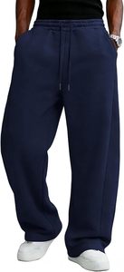 Pantalones Deportivos Anchos para Hombre, Estilo Holgado, de Felpa Gruesa, Corte Relajado, Ropa Deportiva Urbana - Product Image 2