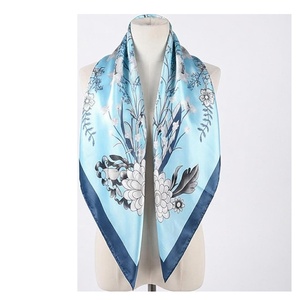 Women's Square <b>Silk</b> Scarf Floral Print Elegant Multi-Functional Fashion Accessory All Seasons - Product Image 2