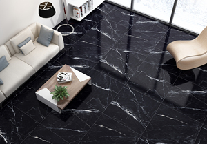 Carreaux de porcelaine noire haute brillance de 800x800mm pour revêtement de sol extérieur Design moderne Style usine directe AAA qualité brique réfractaire - Product Image 2