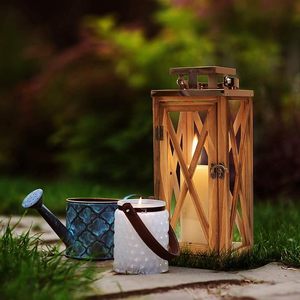 Wooden Handmade Lantern Candlestick <b>Holder</b> Square <b>Tealight</b> Stand Rustic Home Decor Wedding Party Table Centerpiece - Product Image 4