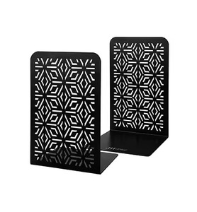Black Metal Bookends Heavy Duty Book Holder Non Slip Book Stopper <b>Office</b> Desk <b>Shelf</b> Organizer - Product Image 1