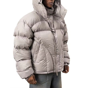 High Quality Men's Long <b>Thin</b> <b>Puffer</b> <b>Jacket</b> Hooded Reflective Waterproof Latest Fashion Style Customized Logo Wholesale Price - Product Image 4