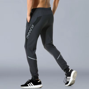 In Stock Men's Fitness Trousers Exercise <b>Elastic</b> Quick-drying Tights Sport Pant with Pockets for Running Training - Product Image 2
