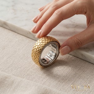 Anillo de Plata de Ley 925 con Diseño de Escamas de Dragón, Joyería Protectora de Lujo - Product Image 5