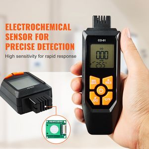 Monitor Digitale per Gas CO, Gamma 0-1000PPM, Allarme Sonoro e Luminoso, Misuratore Portatile di Monossido di Carbonio con Sensore di Temperatura per la Sicurezza Domestica - Product Image 2