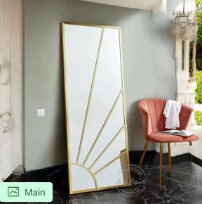 <b>Arched</b> <b>Full</b> <b>Length</b> <b>Mirror</b> Industrial Black Metal Frame Modern Eco-Friendly Personal Beauty Care Floor Standing Bedroom Decor - Product Image 3