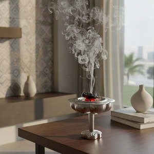 Set de Bakhoor de Oriente Medio Personalizable, Incienso de Proveedor del Golfo, Aroma Floral, Soporte Metálico en Forma de Flor, Fragancias Oud para el Hogar - Product Image 3
