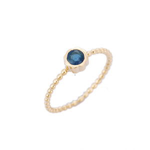 Bague en or jaune 14 carats plaqué or avec pierre précieuse saphir pour femmes - Product Image 3