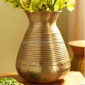 Antique Copper brass Vase Home Decorative Flower Pot with Assorted Shapes Weddings Made Brass <b>Tabletop</b> Vase by Azora Industries - Product Image 3