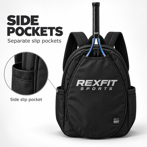 Sac à raquettes de sport REXFIT avec panneau frontal incurvé, sac de transport pour équipement sportif, fermeture éclair, sac à raquettes personnalisé - Product Image 3