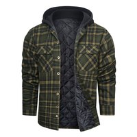 Vestes de randonnée pour hommes d'extérieur, Chemises-vestes en flanelle pour hommes, Manteaux d'hiver matelassés à carreaux, Vêtements d'extérieur épais à capuche, Chemises polaires pour hommes