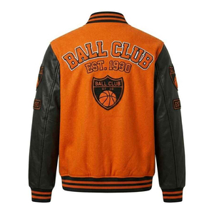Custom Men's <b>Vintage</b> Letterman Varsity <b>Jacket</b> Chenille Embroidery Front Logo Patch Baseball Winter Eco Friendly <b>Bomber</b> <b>Jacket</b> - Product Image 2