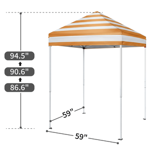Toldo Exterior de 5x5 Pies con 4 Paredes Laterales en Blanco y Naranja, Pérgola y Gazebo Resistentes para Protección Solar - Product Image 2