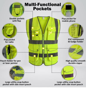 Gilet de sécurité haute visibilité imperméable avec logo ANSI Classe 2, toutes tailles, nouveau style, meilleure qualité, vente en ligne, prix d'usine bas - Product Image 2