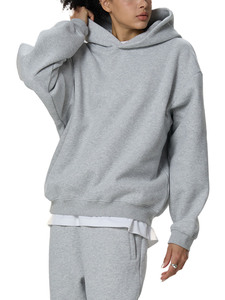 Sudadera con Capucha Gris Extra Grande Unisex, 100% Algodón Felpa, Antiencogimiento, 160g, Manga Larga, Corte Regular, con Bolsillo, Ropa Casual de Invierno - Product Image 3