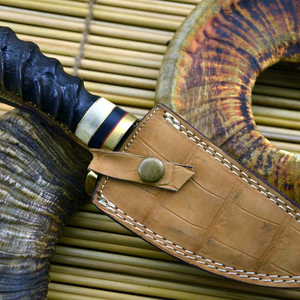 Couteau de survie tactique de chasse EDC en acier Damas forgé à la main de haute qualité, manche en corne de cerf et laiton, multicolore, personnalisable DIY - Product Image 4