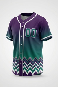 Custom Purple Gradient Sublimation Baseball Jersey Mens Button Up Team Uniform Moisture Wicking <b>Athletic</b> Sports Shirt - Product Image 4