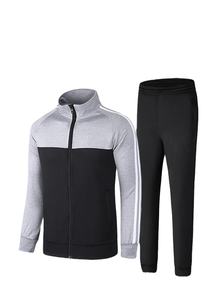 ชุดวิ่งออกกำลังกาย2ชิ้นมีซิปปักโลโก้ออกแบบได้ตามที่ต้องการสำหรับผู้ชาย - Product Image 2