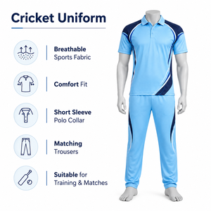 Uniforme de Cricket DARSA IMPEX, Tela Ligera de Poliéster, Transpirable, Cómodo, Movimiento Flexible para Entrenamiento y Torneos - Product Image 6