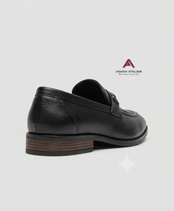 Asken Atelier Premium Loafers for Men Elegant Design <b>Slip</b>-<b>On</b> Closure Stylish Metal Buckle Synthetic Leather Upper All Seasons - Product Image 2