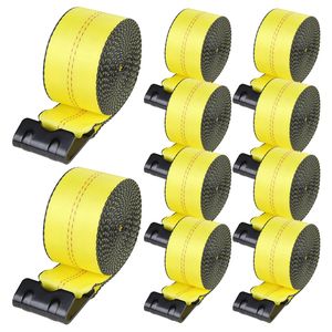 Sangles de treuil 4 po x 30 po avec capacité de charge de 6 000 lb et résistance à la rupture de 18 000 lb, attaches à cliquet à crochet plat pour camions à plateau et marchandises - Product Image 1