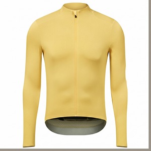 Maillot de cyclisme personnalisé pour homme, couleur unie, polyester, grandes tailles, avec fermeture éclair, séchage rapide, manches longues, prix de gros - Product Image 2