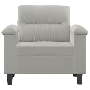 Sillón Individual de Microfibra Gris Claro, Madera Contrachapada Resistente con Estructura Metálica para Sala de Estar - Product Image 3