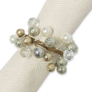 Beaded <b>Wreath</b> Napkin <b>Ring</b> Holder Decorative Metal Napkin Buckle for Dining Table Wedding Hotel Banquet Bulk Supply - Product Image 6