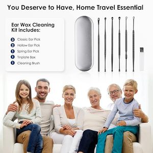 Kit Avanzado para la Eliminación de Cera de Oídos con Herramientas Espirales de Acero Inoxidable, Seguras, Suaves y Reutilizables - Product Image 6