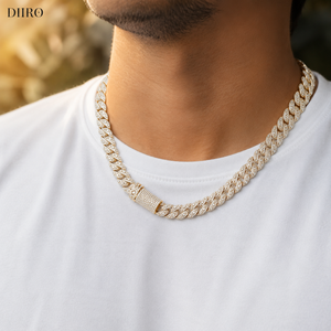 Collier Hip Hop Statement Plaqué Or Blanc Moissanite Chaîne Maille Cubaine Luxe Unisexe Bijoux de Fête - Product Image 6