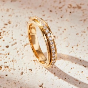 Anillo de Eternidad de Oro Sólido de 14K con Diamante Cultivado en Laboratorio, Corte Brillante Redondo, 0.50 Quilates, Certificado IGI, para Aniversario - Product Image 4
